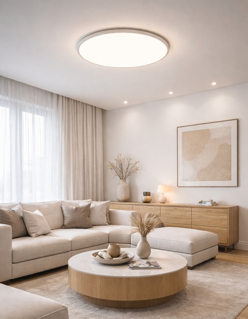 plafon LED minimalistyczny do nowoczesnego salonu