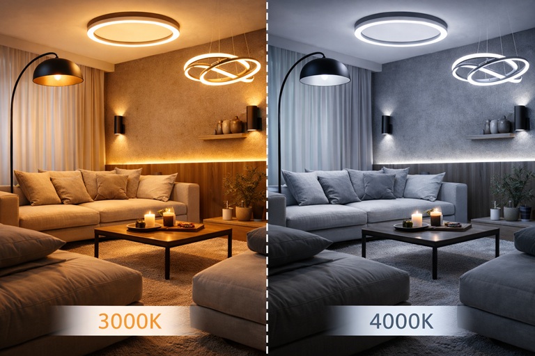 lampa LED z regulacją barwy światła 3000K 4000K