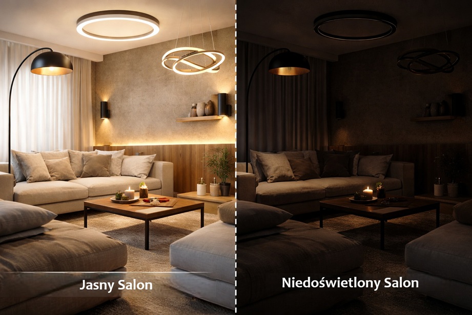 ile lumenów do salonu 20m2